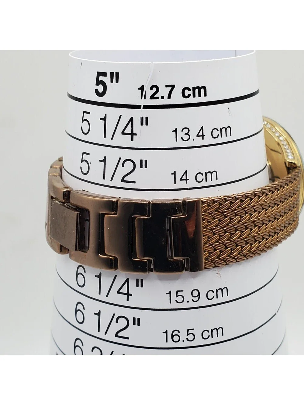 Ann Klein Gold Tone Rhinestone Case Watch Women 30mm New Battery